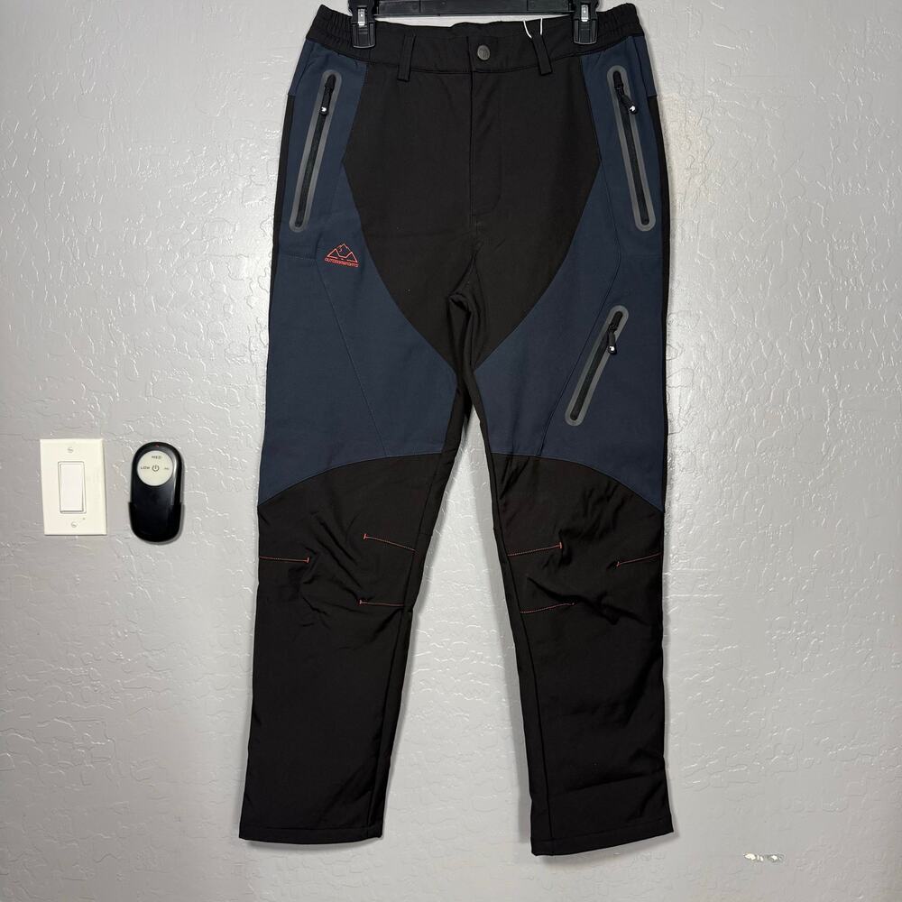 Outdoor Sports Mens Performance Pants Warm Stretch, Black, 30